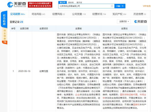 京東物流關聯公司經營范圍擴大，新增國際貨物運輸代理與國內貿易代理服務